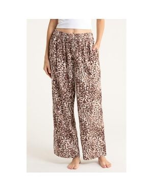 Open Edit Print Flannel Boxer Pajama Pants - Multicolor