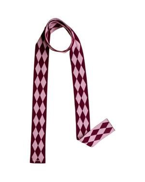 TBCo Merino Wool Harlequin Skinny Scarf - Red