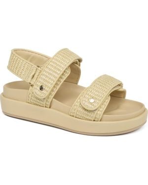 JSlides Footwear Bay Leather Slingback Sandal - Metallic
