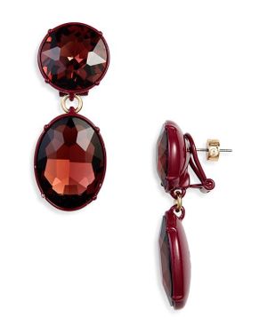 Carolina Herrera Tonal Crystal Drop Earrings - Red