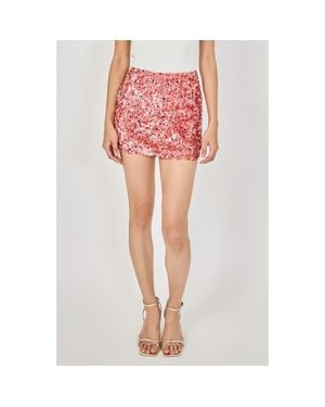 Endless Rose Sequin A-Line Miniskirt - Pink