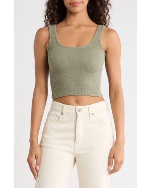 Marine Layer Coralina Cotton Smock Tank - Green