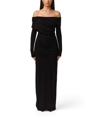 red one shoulder maxi dress Baltic Born Womens Tatiana Velvet One Shoulder Maxi Dress | Rust