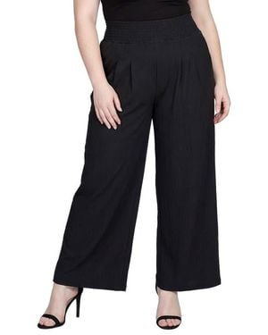 Standards & Practices Smock Waist Wide Leg Pants - Black