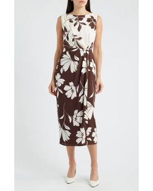 Anne Klein Floral Faux Wrap Maxi Dress - Multicolor