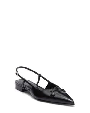 Marni Trunkaroo Pointed Toe Slingback Flat - Black