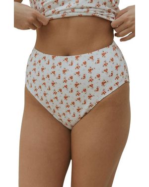Geode Swimwear Rosie High Waisted Bottoms - Brown