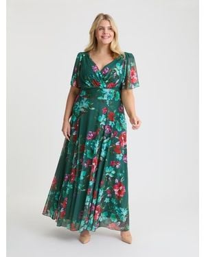 Scarlett & Jo Isabelle Short Sleeve Maxi Dress - White