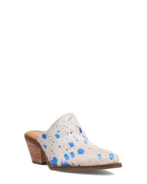 Dingo Cash Cow Genuine Calf Hair Mule - White