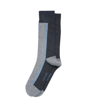 Cole Haan Colorblock Dress Socks - Gray