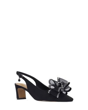 J. Reneé Kalindra Crystal Bow Embellished Slingback Pump - Black