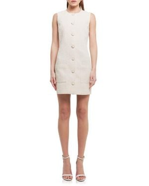 Endless Rose Sleeveless Tweed Minidress - White