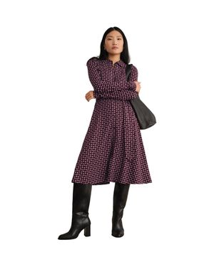Hobbs Clarice Printed Midi Dress - Purple
