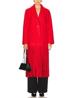 Simon Miller Vero Fringe Coat - Red