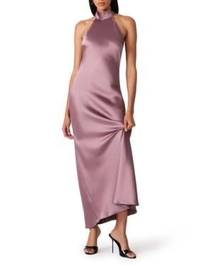Steve Madden Lara Satin Bias Cut Maxi Dress - Pink