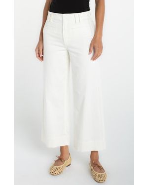 Liverpool Jeans Company High Waist Crop Wide Leg Pants - White