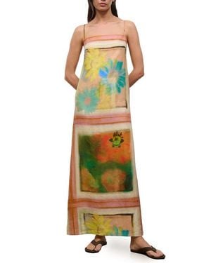 STAUD Laura Sleeveless Linen Maxi Dress - Green