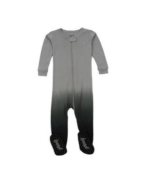 Leveret Cotton Footed Pajamas, Solids, Stripes & Tie Dye - Gray