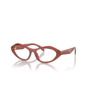 Prada 55Mm Oval Optical Glasses - Orange