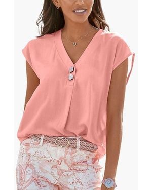 Lascana Button Detail Blouse - Pink