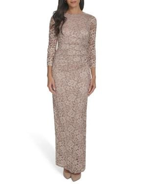 Jessica Howard Lace Column Gown - Multicolor