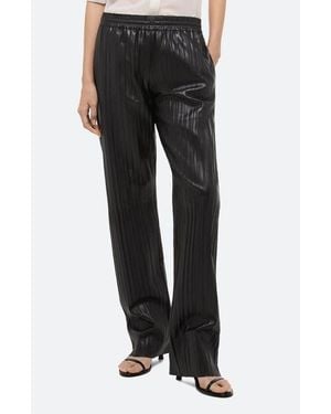 Helmut Lang Pleated Leather Car Pants - Black