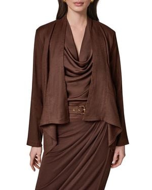 Donna Karan Drape Front Jacket - Brown