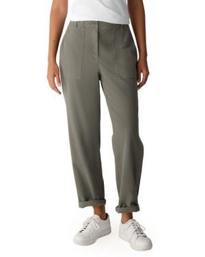 Eileen Fisher Easy Tapered Organic Cotton Pants - Green