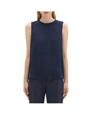 Theory Sleeveless Silk Blouse - Blue