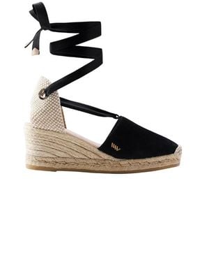 VISCATA Fosca Suede Espadrille Wedges - Black