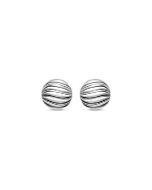 David Yurman Sculpted Cable Stud Earrings - Metallic