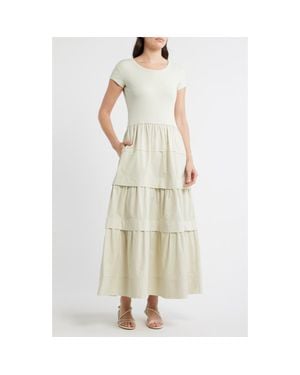 BOSS Tiered Midi Dress - Natural