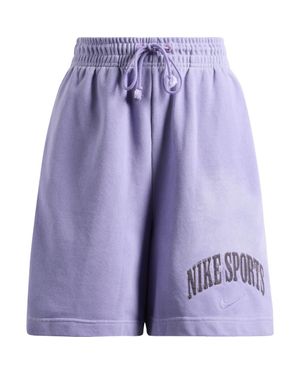 Nike Sportswear Phoenix French Terry Drawstring Shorts - Purple