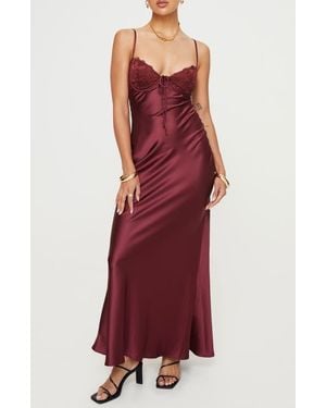 Princess Polly Fadyen Bias Cut Satin Maxi Dress - Red