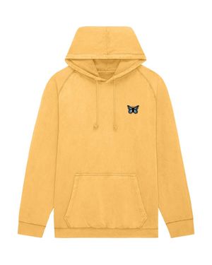 Alix Butterfly Mineral Washed Hoodie - Yellow