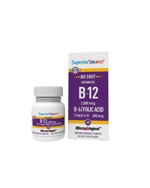 Superior Source Advanced B-12 B-6 Folic Acid Sublingual Dissolving Tablets - Purple