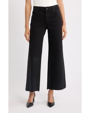 Kobi Halperin Rafaella Raw Hem Wide Leg Jeans - Black