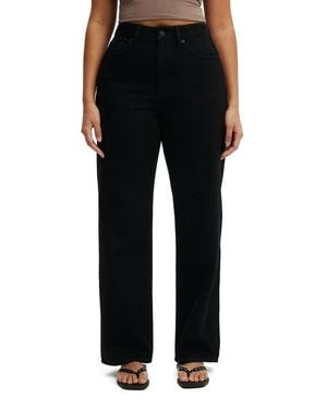 Cotton On Curvy 91 High Waist Straight Leg Jeans - Black