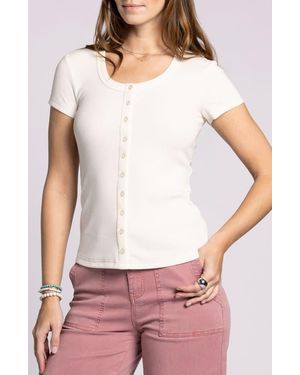 Thread & Supply Kellie Button-Up Rib Top - White