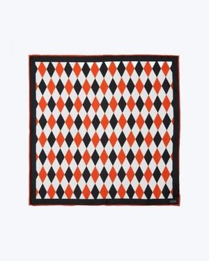 Knottery & Co Diamond Silk Twill Pocket Square - Red