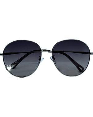 Bluestone Sunshields Love 53Mm Polarized Round Sunglasses - Blue