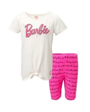 Barbie T-Shirt & Bike Shorts Set - Pink