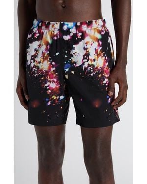 McQueen Confetti Print Swim Trunks - Blue