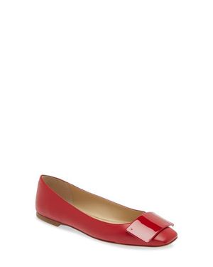 Bells & Becks Emma Ballerina Flat With Tab - Red