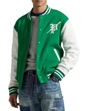 Polo Ralph Lauren Graphic Fleece Baseball Jacket - Green