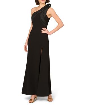 Aidan Mattox by Adrianna Papell Crepe Mermaid Gown - Black