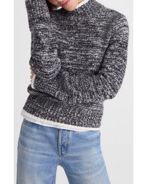 Madewell Marled Mock Neck Cotton Blend Sweater - Gray