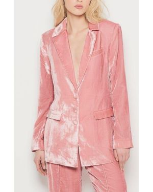 AS by DF Fiona Velvet Boyfriend Blazer - Pink