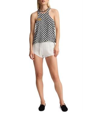 BLKSWN Checkerboard Short Pajamas Set - Black