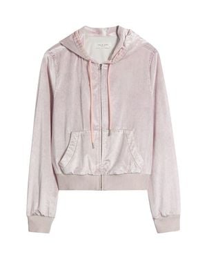 Rag & Bone Miramar Velvet Zip Front Hoodie - Pink